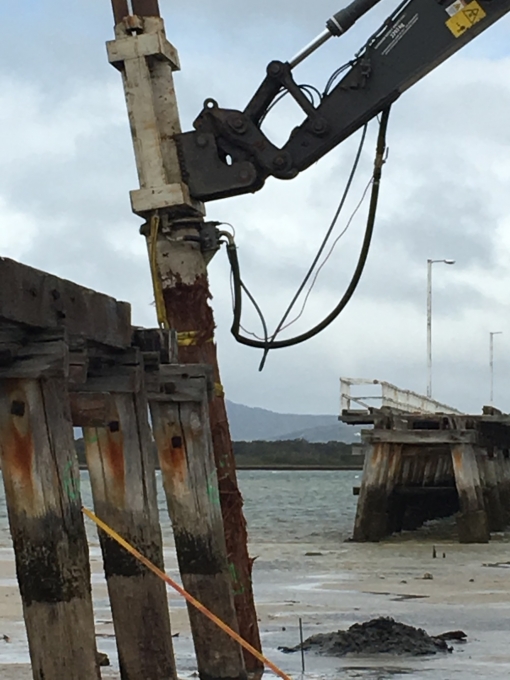 Long Jetty - First Reconstruction Pile