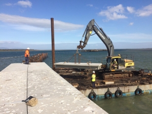 Long jetty update piling headstock and deck installation three